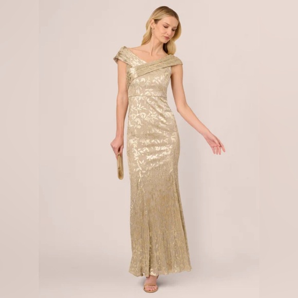 Adrianna PapellFoil Leaf Mermaid Gown size 10
